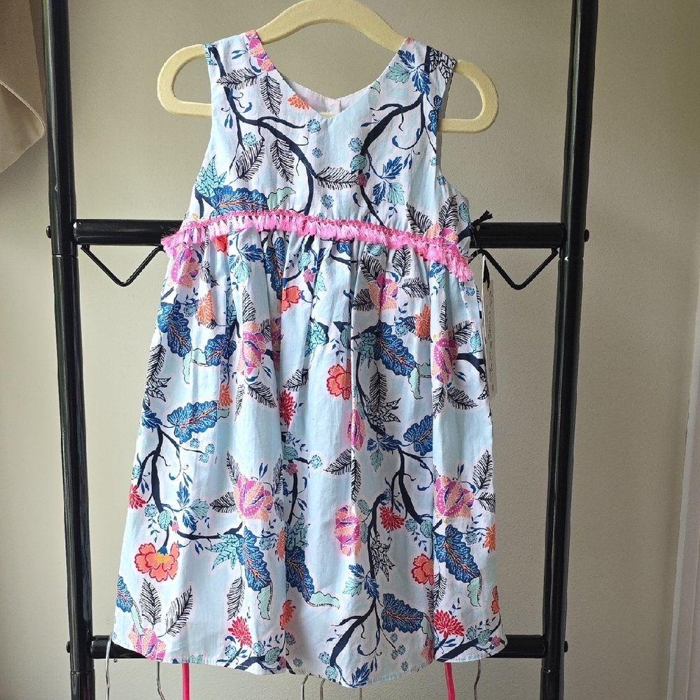Pippa & Julie Casual Blue and Pink Tiered Sundress